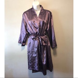 Purple Silky Wrap Robe